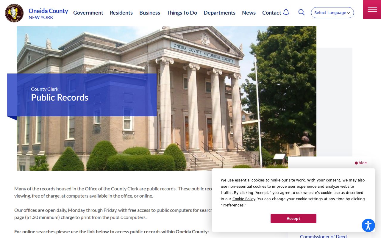 Rome residents directory Oneida County public records gateway