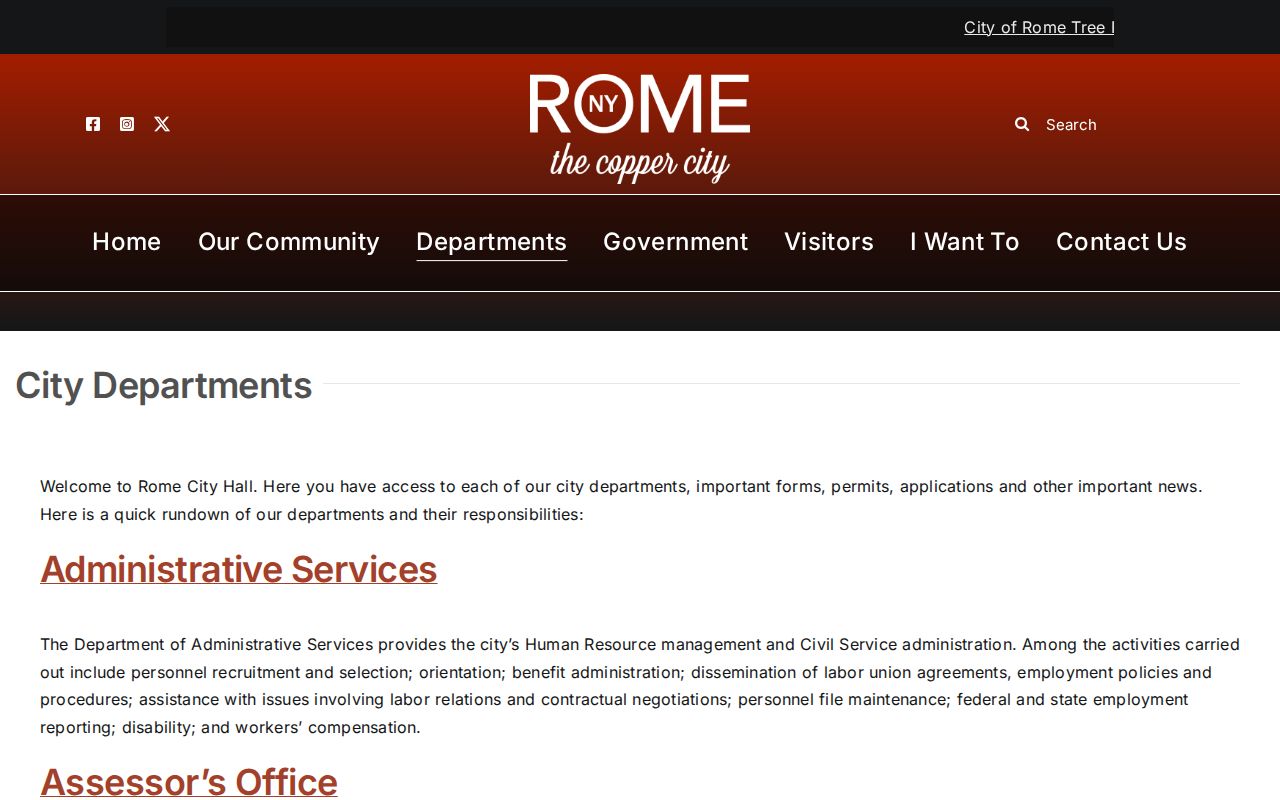 Rome residents directory city departments