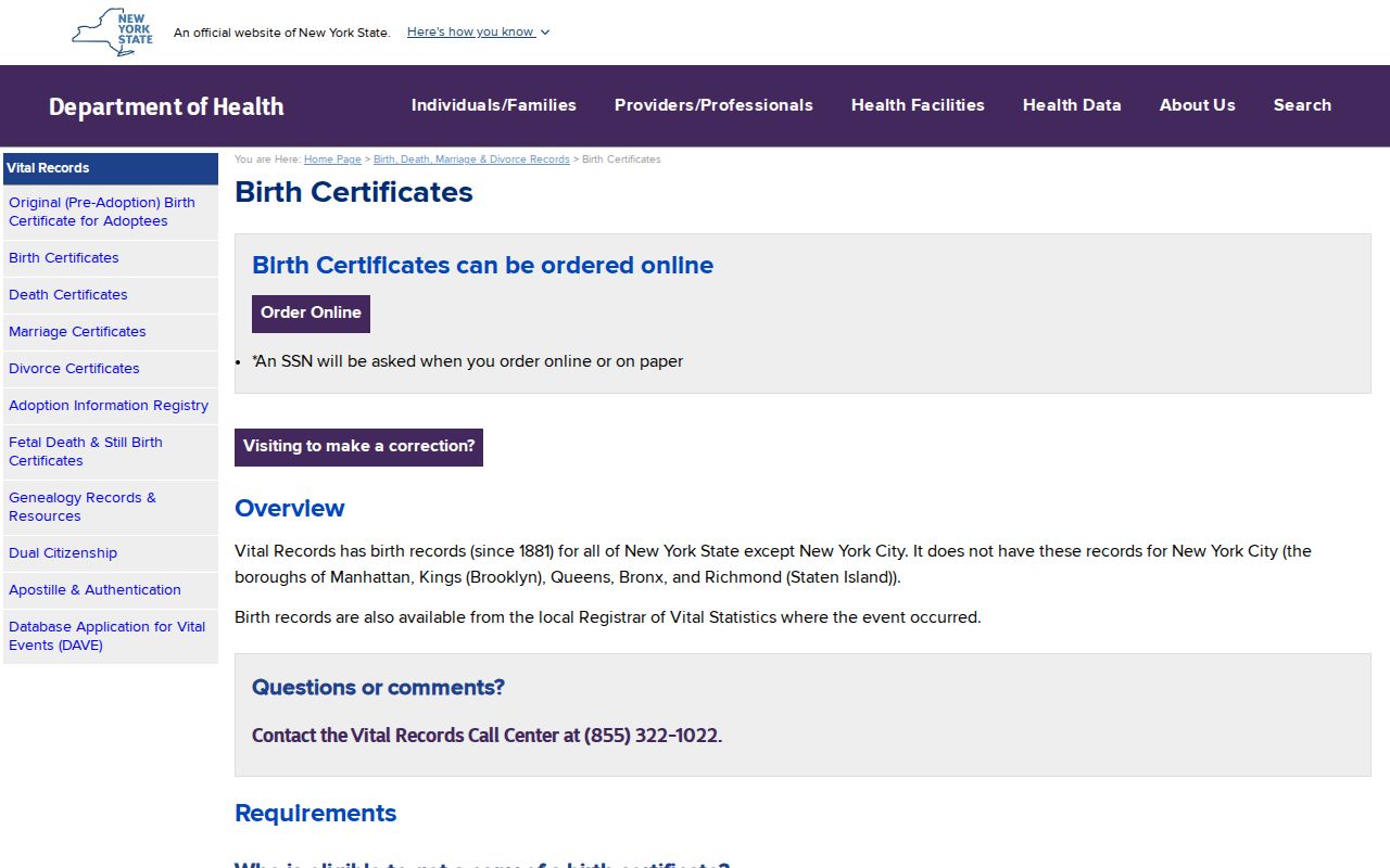 Rome resident lookup certified birth-record eligibility guidance