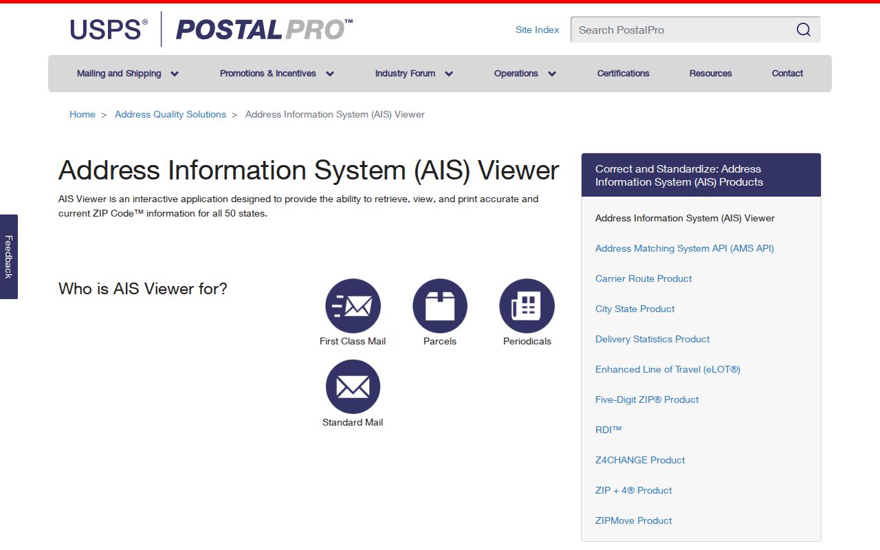 Rome ZIP code directory USPS AIS Viewer ZIP plus 4 address-quality route